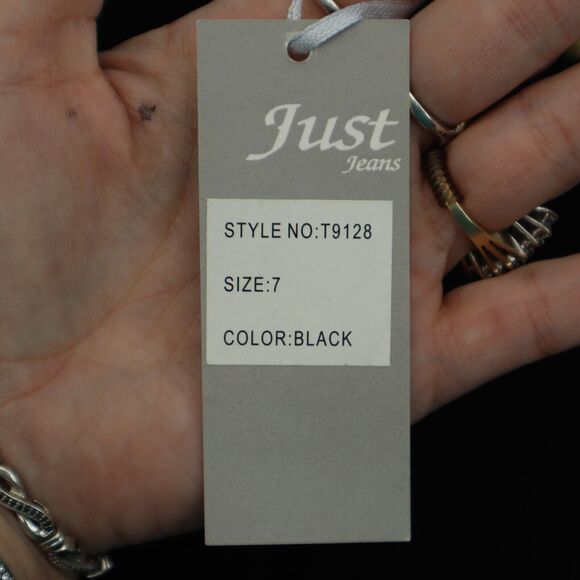 Just Jeans Pants Womens 7 Black Flat Front Comfort Straight Pockets Jeans - Picture 7 of 16